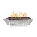 The Outdoor Plus 48 Rectangular Linear Maya Fire, Water Bowl, Powder Coated Metal, Black, Natural Gas OPT-4820MPCFWE12V-BLK-NG